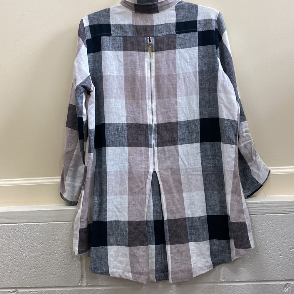 Soft Surroundings Checked Button Up Women’s Mediu… - image 5